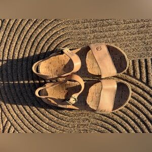 Born Women's Tan Sari Leather Cork Platform Sandal